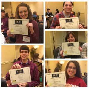 Top left to right are Autumn Allison, Nick Yacovazzi, Will Hadden, Heather Thompson and Courtney Martinez.