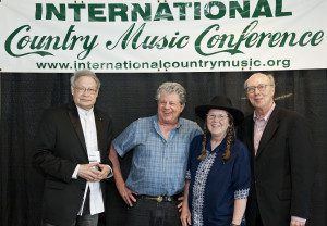 Authors and journalists at the conference, left to right, are James Akenson, Si Kahn, Sue Massek and co-host Don Cusic.