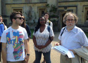 British scholar Colin Duriez speaks with Belmont students.