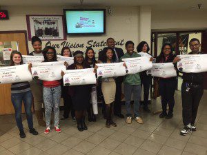 Maplewood seniors celebrate their scholarship offers.