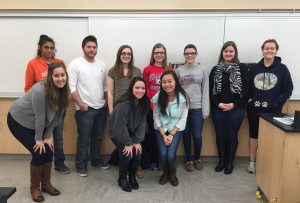 (Front Row L to R): Lindsay Millward, Angel Brothers, Nancy Le (Back row L to R): Prisha Patel, Ryan Fox, Sydney Gangluff, Alyssa Bednarek, Ashley Bednarek, Sarah Trippett, Chelsea Lee