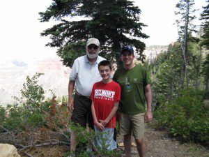 (L to R) Dr. Awalt with his grandson, Ethan, and son, Brad. Photo provided by Brad Awalt.