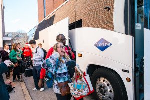 Loading buses for Christmas at Belmont rehearsal