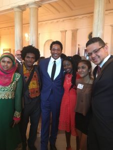 Mukhopadhyay pictured with American rapper Q-Tip inside the White House