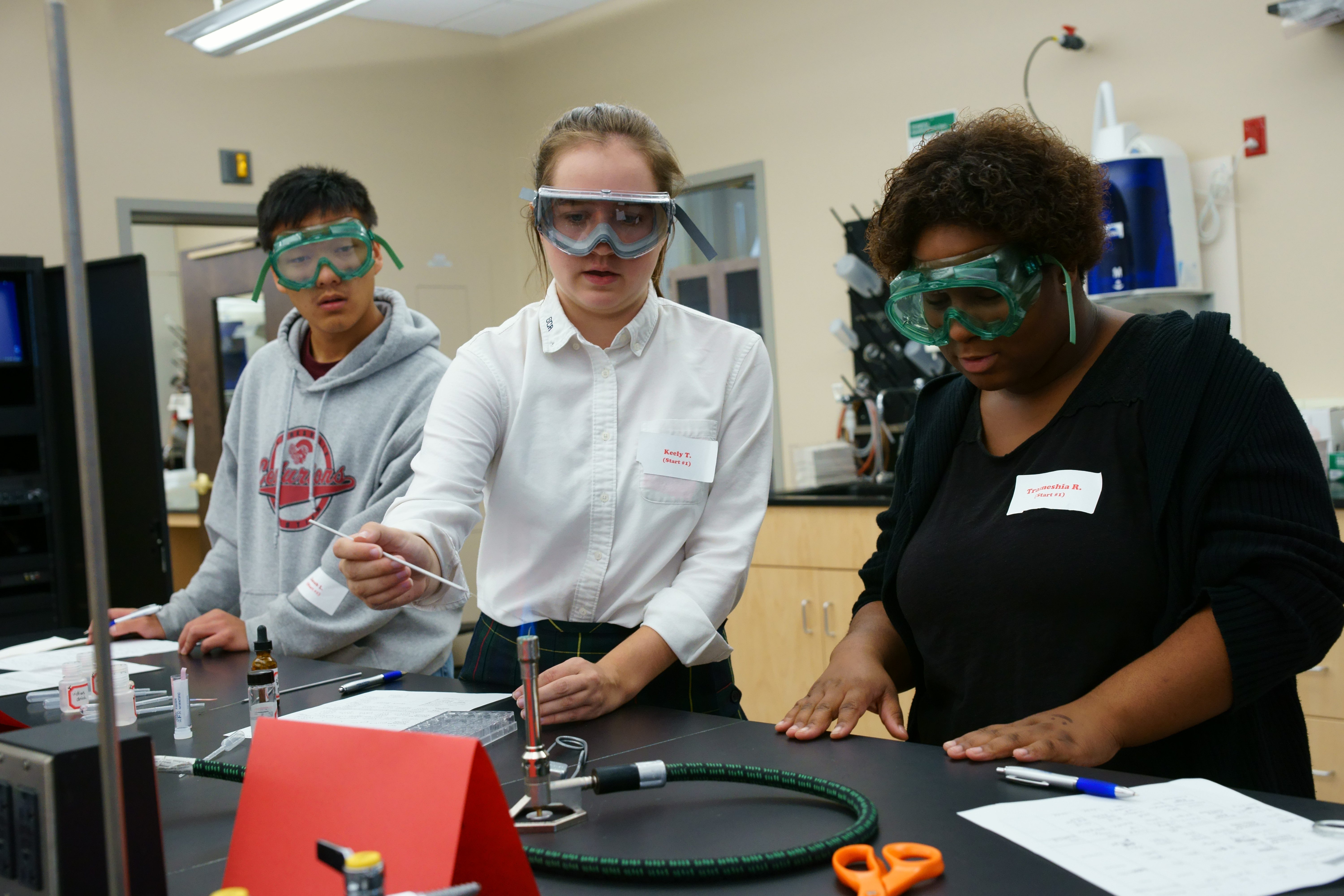 Students participate in Chemistry Day.