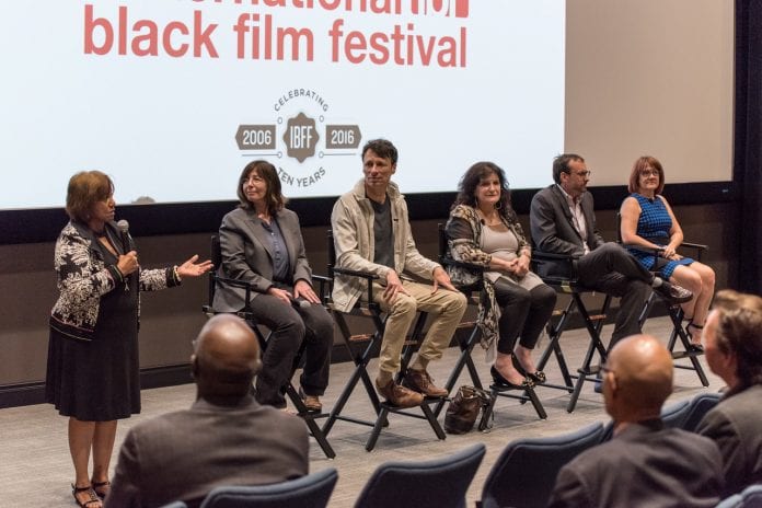 Guest panel at the International Black Film Festival in the R. Milton and Denice Johnson Center Large Theatre