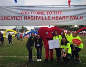 Students volunteering at the Heart Walk