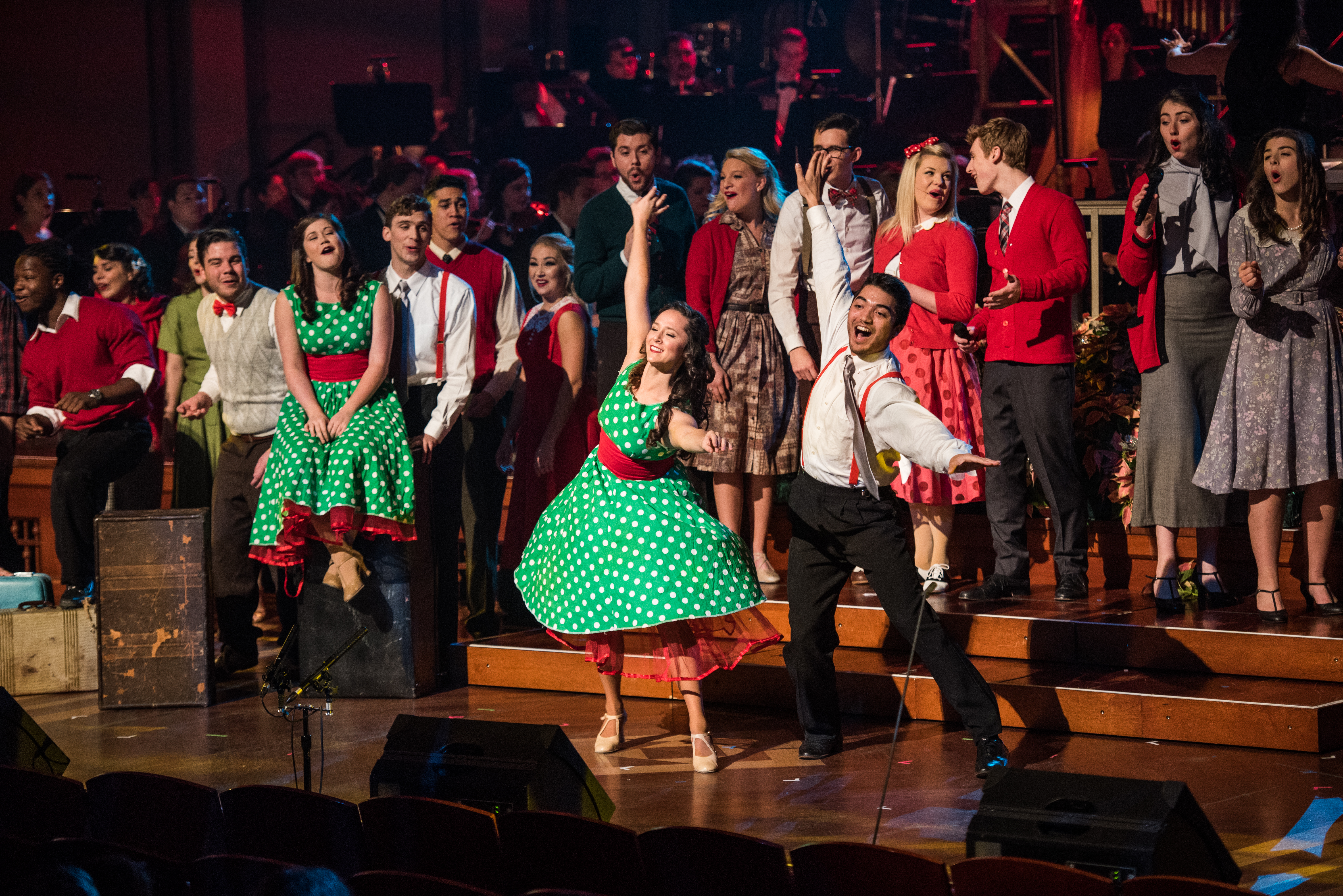 Student perform at Christmas at Belmont in December 2015