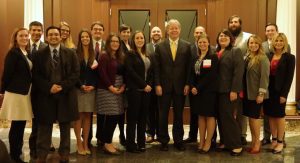 Members of the Belmont Law Review with Supreme Court Justice Roger Page