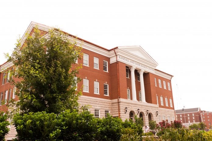 An exterior shot of the Law Building at Belmont University.