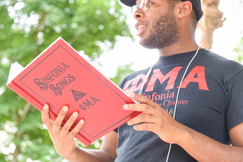 Phi Mu Alpha hosted an acapella sing along throughout the day on campus.