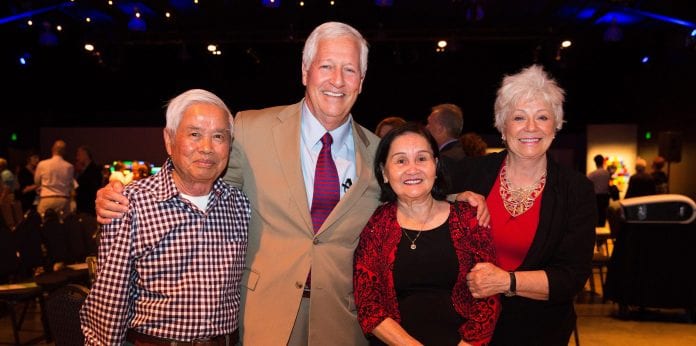 Photo by Brad Moore / B.MOORE VISUALS. retired Belmont employees John and Nancy Le with University President Dr. Bob Fisher and Mrs. Judy Fisher.