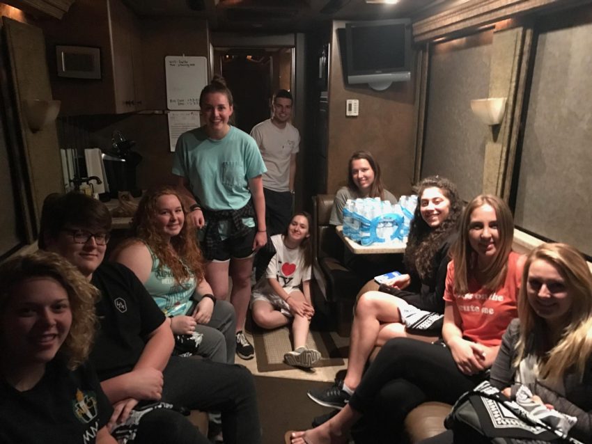 Students on the Happy Together Tour Bus