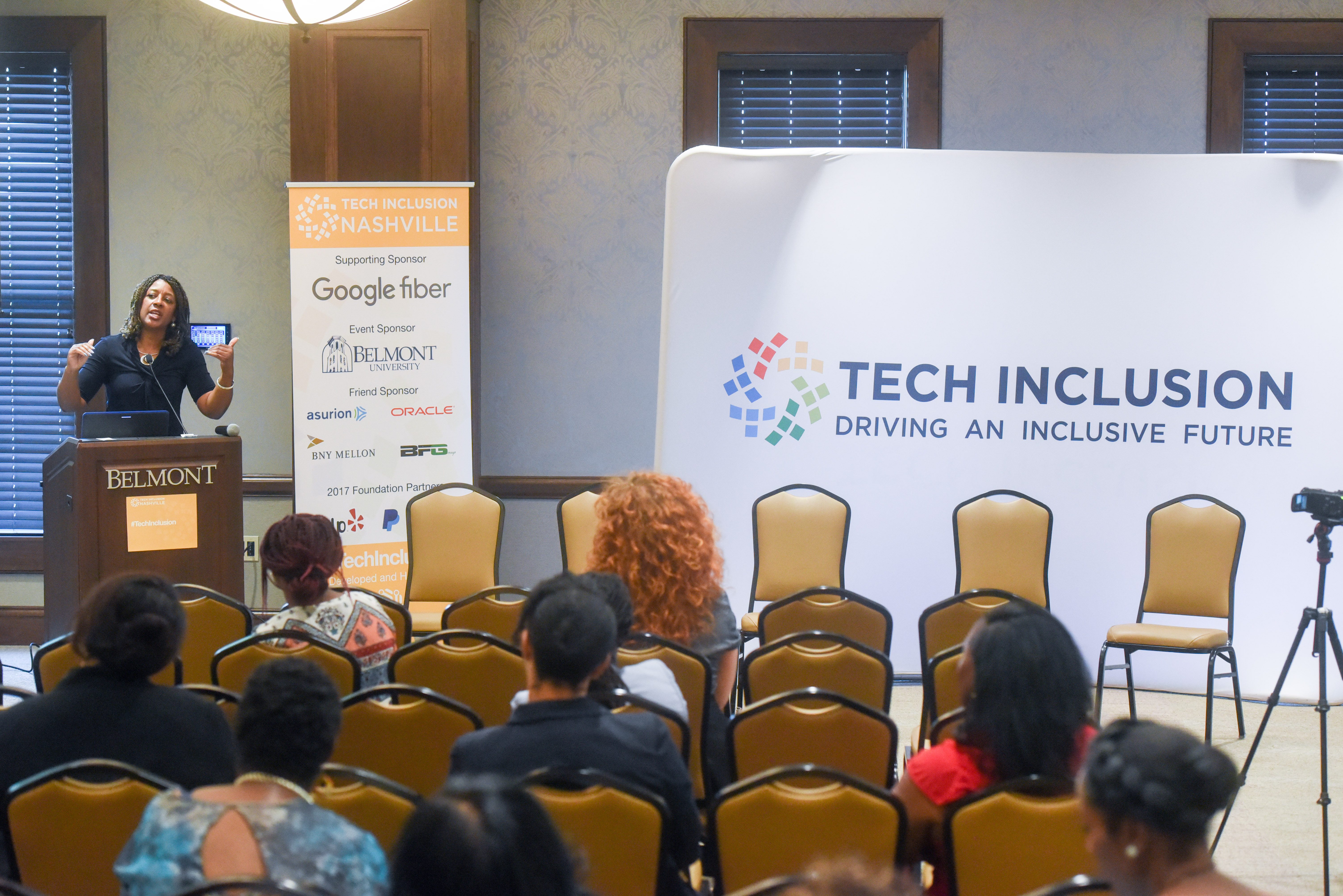 Dr. Syb Brown speaks at Tech Inclusion Nashville Forum at Belmont University in Nashville, Tenn. August 29, 2017.