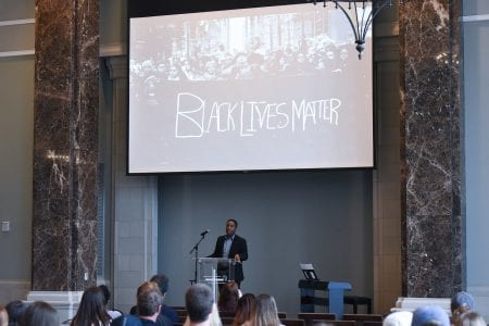 Belmont Alumnus, Brandon Maxwell, speaks at Chapel at Belmont University in Nashville, Tenn. October 9, 2017.