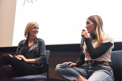 Julia Michaels and Beka talk at Belmont University in Nashville, Tenn. October 19, 2017