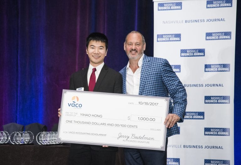 Hong Receives Vaco Accounting Student Scholarship Award