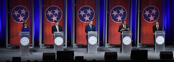 Tennessee gubernatorial candidates talk education during SCORE event at Belmont University in Nashville, Tennessee, January 23, 2018.