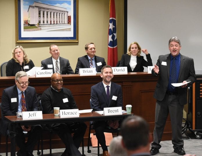 Law panel discussion at Belmont University in Nashville, Tennessee, February 2, 2018.