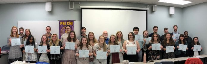 Students inducted in Psi Chi on Belmont's campus