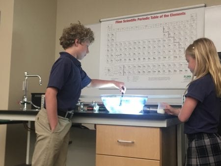 A student from DCA participates in a science field trip at Belmont. 