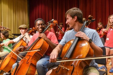 Strings jam session at Belmont University in Nashville, Tennessee, June 21, 2018.