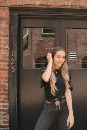 Jami-Lyn Fehr stands outside AtelierSavas's Showroom in Nashville