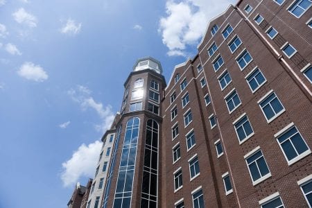 Furniture goes into Tall Hall at Belmont University in Nashville, Tennessee, July 25, 2018.