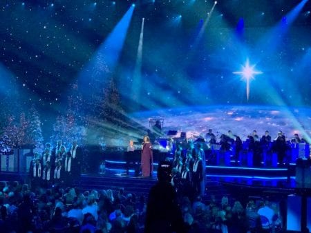 Amy Grant and Michael W. Smith on stage at 'CMA Country Christmas'