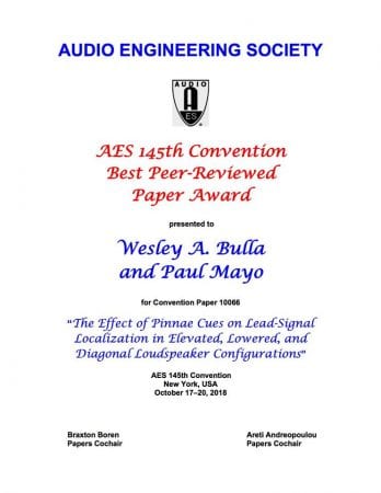 Bulla-Mayo AES award