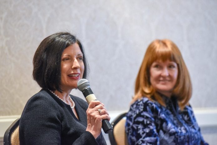 Cindy Baier and Jan Babiak's panel discussion of Diverse Perspectives, Better Decisions during the Kennedy Center for Business Ethic breakfast at Belmont University in Nashville, Tennessee, February 18, 2019.