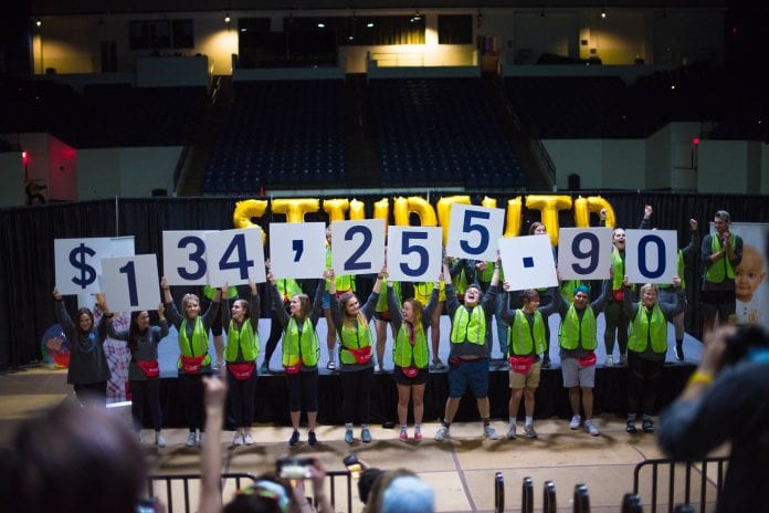 Belmont University Up 'til Dawn showing how much money they raised.