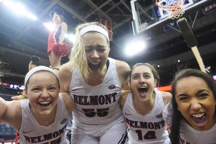 Belmont Women win the OVC Tournament over UT Martin 59-53 in Evansville, KY on March 9, 2019.