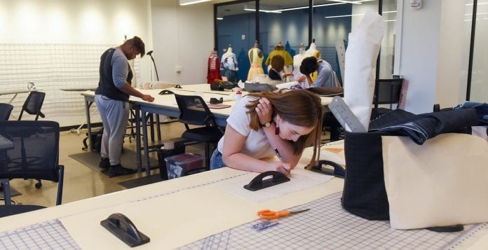 Students in class in O'More School of Design at Belmont University in Nashville, Tennessee.