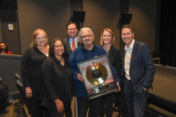 Mark Volman is recognized at Belmont University in Nashville, Tennessee, April 2, 2019.