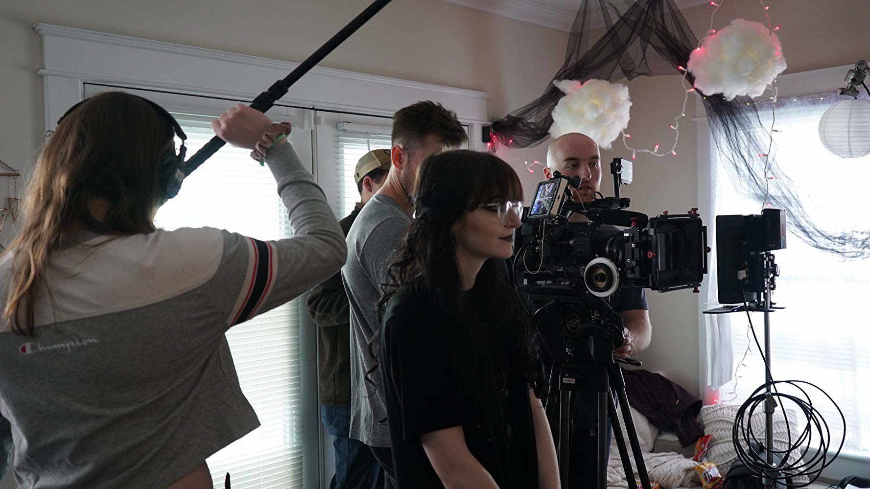 behind the scenes filming "Through the Door"
