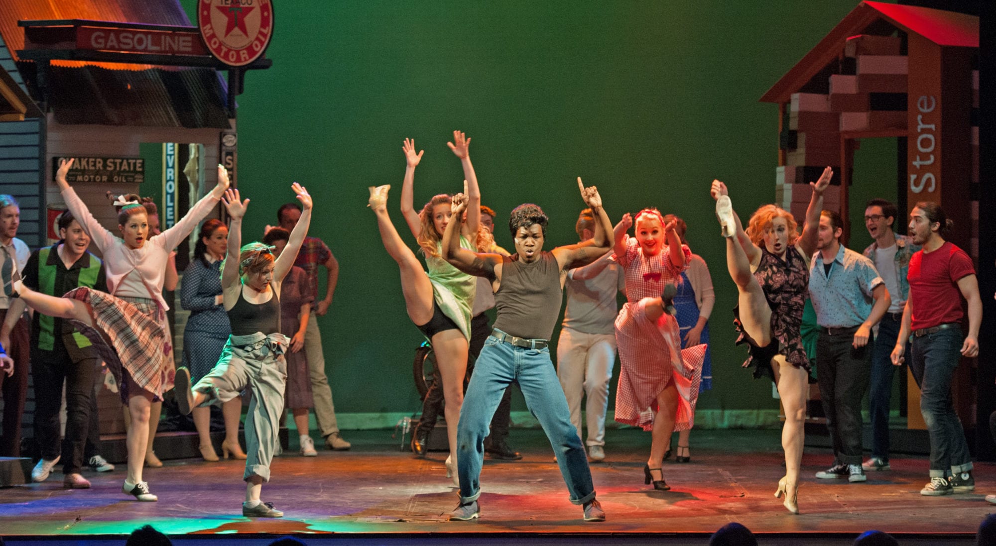 Chris Lee performs in Belmont's "All Shook Up"
