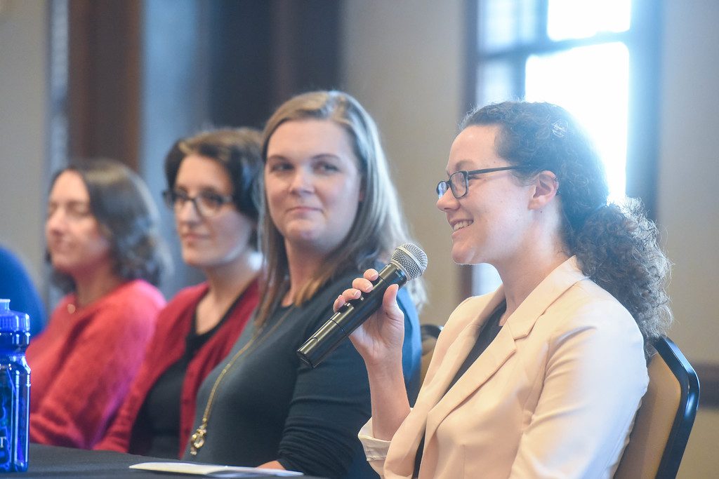 Panel discussion at Celebration of Women of Physical Science event at Belmont University in Nashville, Tennessee, November 4, 2019.