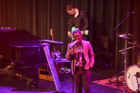 Alvin Love III performs after receiving Curtain Call Award