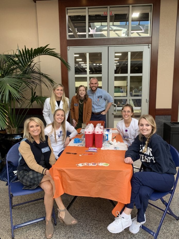 Belmont staff and students at flu clinic