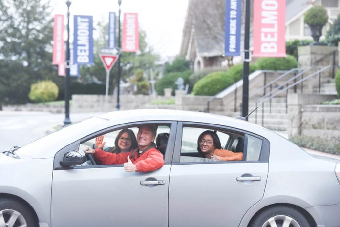 Three Employees carpooling to Belmont