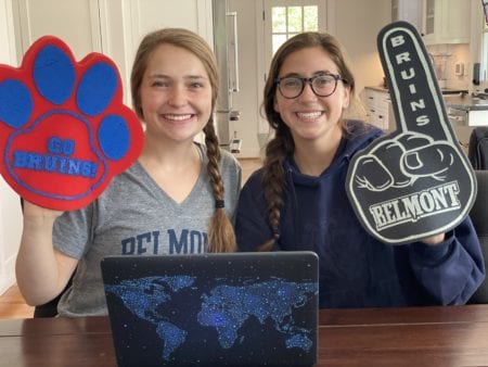 Bailey and Brynn Smith Watch Be Belmont Day Live from home