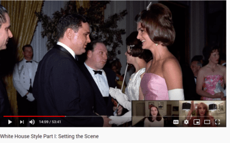 Screenshot of Mann showing photo of Jackie Kennedy