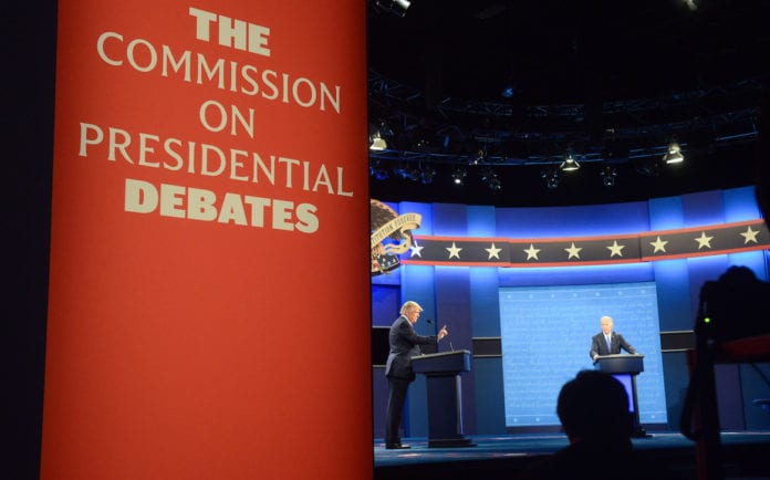 President Donald Trump and Former Vice President Joe Biden debate with NBC News White House correspondent Kristen Welker as the moderator in the Curb Event Center at Belmont University in Nashville, Tennessee, October 22, 2020.