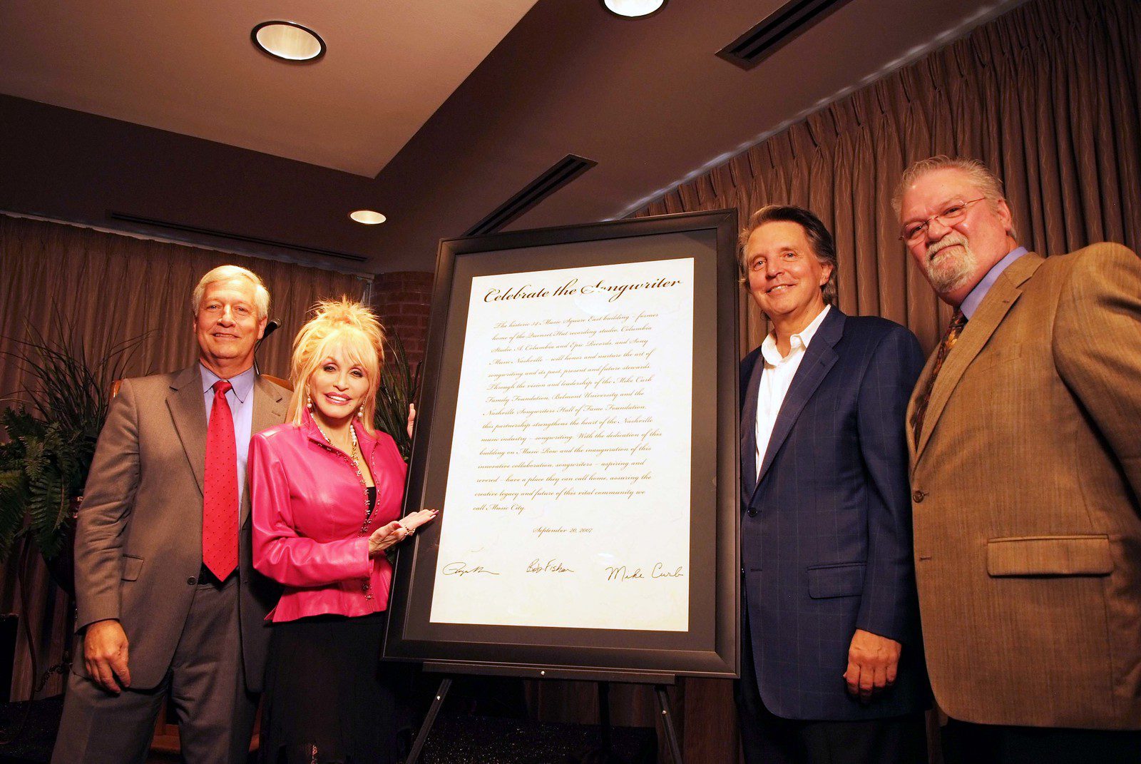 Dr. Fisher, Dolly Parton and Mike Curb at 'Celebrate the Songwriter' event