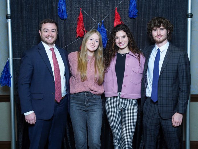 A Celebration of Purpose Dinner maslyn, lee and two other students