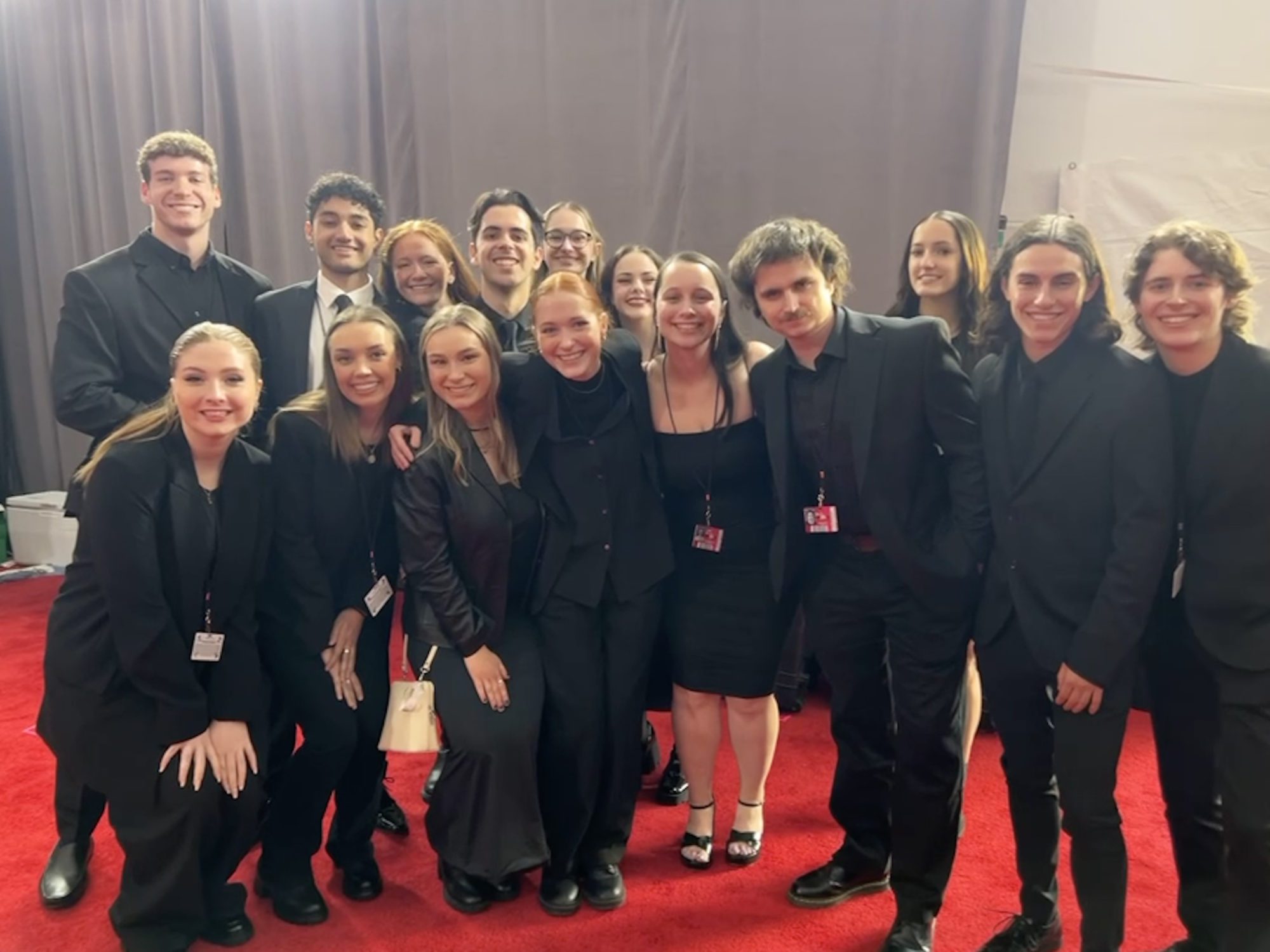 Students on the red carpet at the Grammy Awards