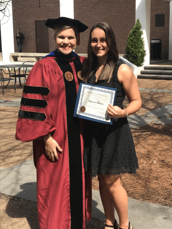 Smith poses with Dr. Amy Hodges-Hamilton