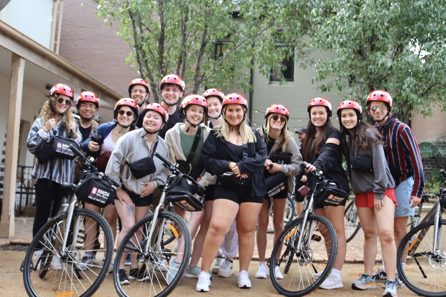 students on bikes in austraila